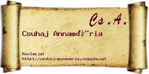 Csuhaj Annamária névjegykártya
